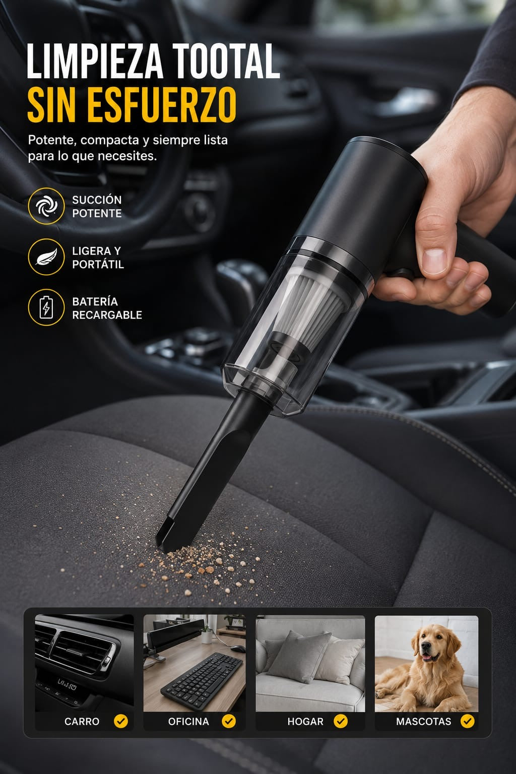 Mini Aspiradora Portátil Multiusos 3 EN1